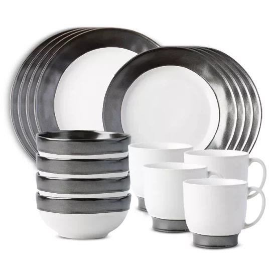 Promo ๐งจ Juliska Emerson 16 Piece Dinnerware Set, Service For 4 White/pewter ๐ 3 Promo ๐งจ Juliska Emerson 16 Piece Dinnerware Set, Service For 4 White/pewter ๐