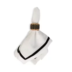 Outlet ⭐ Juliska Velvet Trim White Napkin - 150th Anniversary Exclusive White/black 👏 -Juliska Sales unnamed file 1358