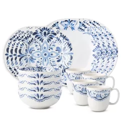 Cheapest ❤️ Juliska Iberian Indigo 16 Piece Dinnerware Set, Service For 4 Indigo Blue ✨