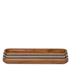 Best Sale 🎉 Juliska Stonewood Stripe Rectangle Tray Natural Multi ⭐