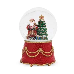 Budget 🔔 Juliska Berry & Thread Santa Musical Snow Globe Ruby 🛒