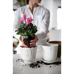 Discount 😍 Juliska Jardin Du Monde 5.25" Planter With Saucer Whitewash 👍 -Juliska Sales unnamed file 274