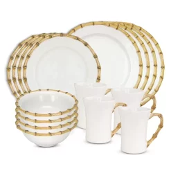 Cheapest 😍 Juliska Bamboo 16 Piece Dinnerware Set, Service For 4 Bamboo Natural 😀