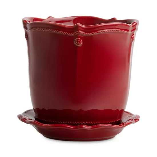 Best Sale ๐ Juliska Berry & Thread 7" Planter With Saucer Ruby ๐ 3 Best Sale ๐ Juliska Berry & Thread 7" Planter With Saucer Ruby ๐