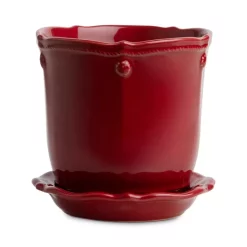 Cheap ⌛ Juliska Berry & Thread 5.25" Planter With Saucer Ruby ❤️