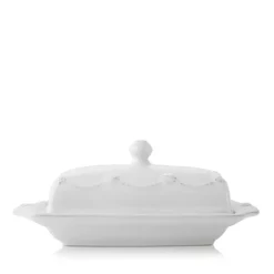 New ⌛ Juliska Berry & Thread Covered Butter Dish White ✨