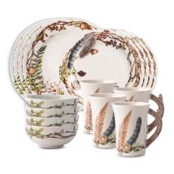 Hot Sale 🎁 Juliska Forest Walk 16 Piece Dinnerware Set, Service For 4 Café Au Lait 🔥