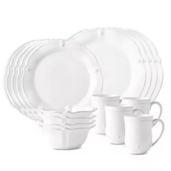 Flash Sale 🥰 Juliska Berry & Thread Whitewash 16 Piece Dinnerware Set, Service For 4 🤩